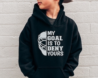 Hockey Goalie Hoodie - Youth Ice Hockey Hoodie - Goalie Gear - Gift for Hockey Goalie - Ice Hockey Goalie Hoodie- Hockey Colors - Hockey Fan