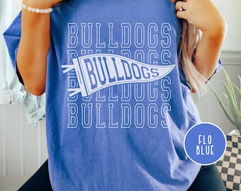 Bulldogs Team Shirt - Comfort Colors® Tee - Game Day Shirt - Vintage Style School Spirit Shirt - Sports Mom Tee - Football Fan Gift