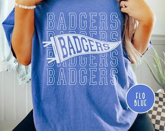 Badgers Mascot Shirt - Badgers Comfort Colors® Tee - College Team T-shirt - School Spirit Shirt - Game Day Top - Badgers Fan Tee