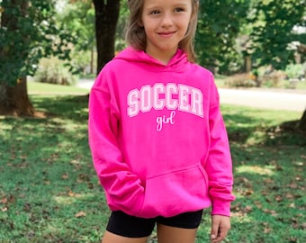 Girls Soccer Hoodie - Youth Soccer Sweatshirt - Gift for Soccer Player - Kids Sports Hoodie - Soccer Gift for Kids - Girls Soccer Apparel