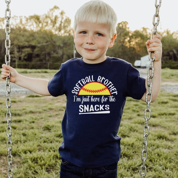 Softball Brother Shirt Here for the Snacks Shirt Game Day T