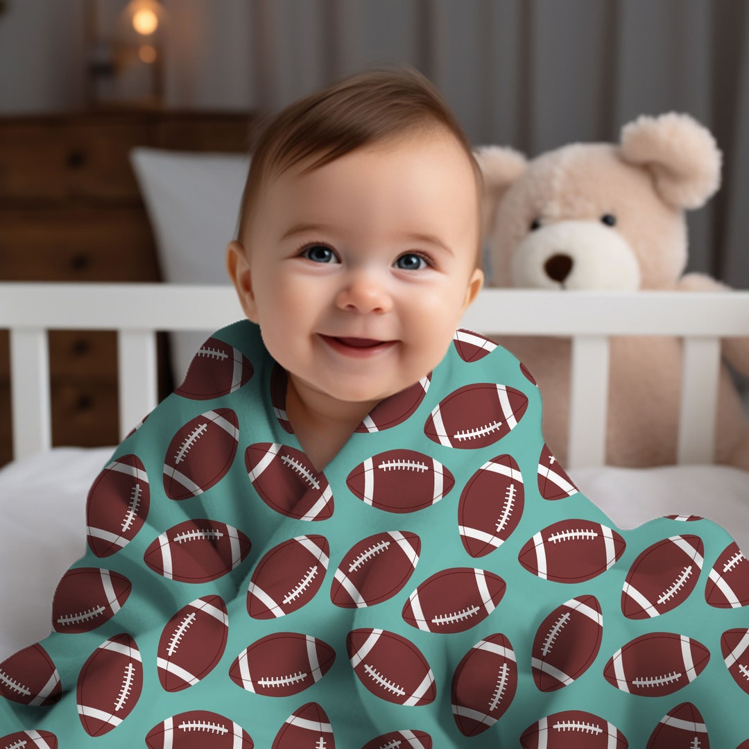 Football Velveteen Minky Blanket Sport Blanket for Kids Baby Boy Gift