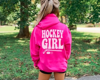 Girls Hockey Hoodie - Youth Hockey Sweatshirt Sizes S-XL - Gift for Hockey Player - Kids Sports Hoodie