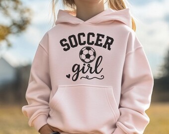 Girls Soccer Hoodie - Gift for Soccer Players - Youth Soccer Hooded Sweatshirt - Gift for Granddaughter - Kids Soccer Gift