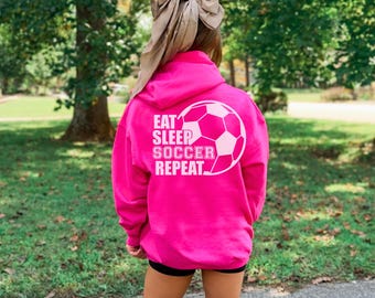 Girls Soccer Hoodie - Youth Soccer Sweatshirt - Gift for Granddaughter - Soccer Player Gift - Kids Sports Hoodie