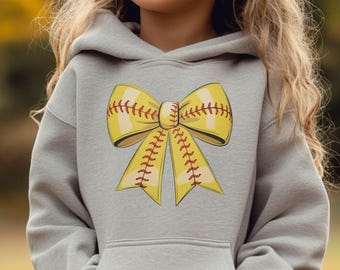 Softball Hoodie for Girls - Youth Softball Sweatshirt - Kids Sports Hoodie - Softball Player Gift - Girls Softball Apparel
