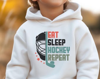 Toddler Hockey Hoodie - Gift for Hockey Fan - Kids Sports Apparel - Child Hockey Pullover Jacket - Gift for Grandson - Hockey Lover Gift