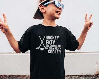 Boys Hockey Shirt - Youth Ice Hockey T-shirt - Gift for Hockey Player - Kids Hockey Tee - Hockey Birthday or Christmas Gift