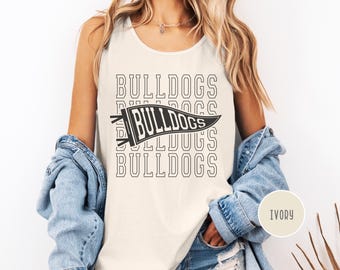 Bulldogs Team Tank Top - Comfort Colors Tank - School Spirit Shirt - Game Day Top - Sports Fan Gift - Team Pride Shirt