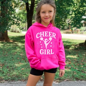 Girls Cheer Hoodie - Gift for Cheerleader - Youth Cheerleading Sweatshirt Sizes S-XL