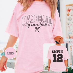 Camiseta personalizada de béisbol para abuela - Nombre y número del jugador personalizados en la espalda - Regalo para abuela beisbolera - Camiseta de béisbol para abuela