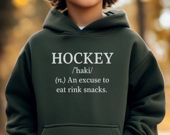 Funny Kids Hockey Hoodie - Gift for Grandson - Youth Hockey Definition Hoodie - Boys Girls Hockey Sweatshirt - Gift for Hockey Player
