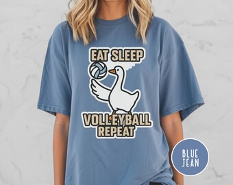 Funny Goose Volleyball Shirt - Eat Sleep Volleyball Repeat T-shirt - Sports Tee for Teen
