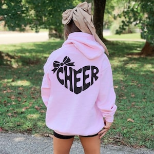 Girls Cheer Hoodie - Eat Sleep Cheer Repeat Sweatshirt - Youth Cheerleading Pullover - Cheer Gift for Kids - Team Spirit Outfit