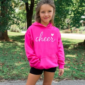 Girls Cheer Hoodie - Youth Cheer Sweatshirt Sizes S-XL - Gift for Cheerleader