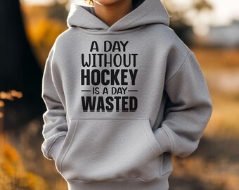 Kids Funny Hockey Hoodie - Gift for Hockey Player - Youth Hockey Sweatshirt - Hockey Lover Gift - Gift  for Grandson - Boys Pullover Jacket