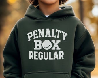 Funny Kids Hockey Hoodie Penalty Box Regular - Youth Hockey Sweatshirt - Gift for Grandson - Gift for Hockey Player