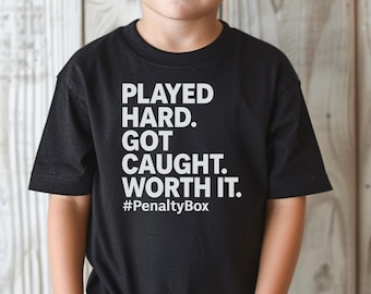 Funny Kids Hockey Shirt - Youth Ice Hockey Shirt - Children's Sports Apparel - Hockey Humor Shirt for Kids - Boys Girls Hockey Gift