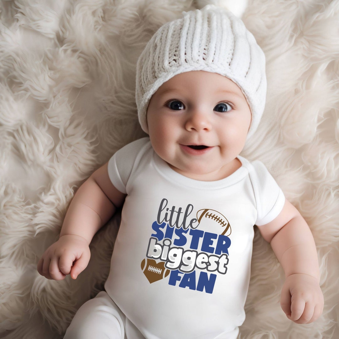 Little Sister Biggest Fan Football Shirt Football Sister Etsy
