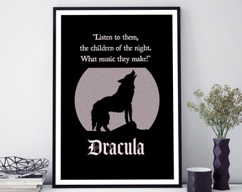Dracula Poster | Bram Stoker | Fine Art Print | Horror Classic | Classic Books | Literary Gift