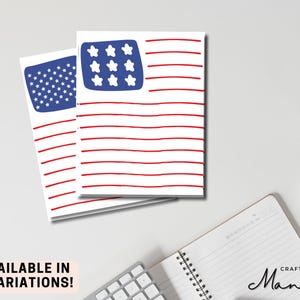 Notatnik Stars & Stripes - Notatnik z odrywanymi fragmentami - Patriotyczny zestaw artykułów piśmienniczych - Notatnik w linie - Notatnik papierowy - Flaga USA | CRAFTY MANDY