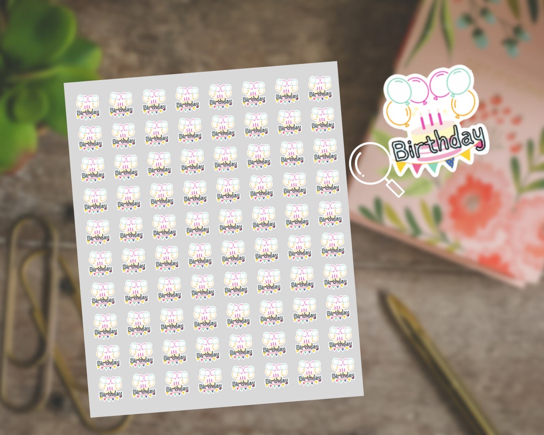 Custom Stickers | Birthday Planner Stickers, Birthday Stickers, Kiss