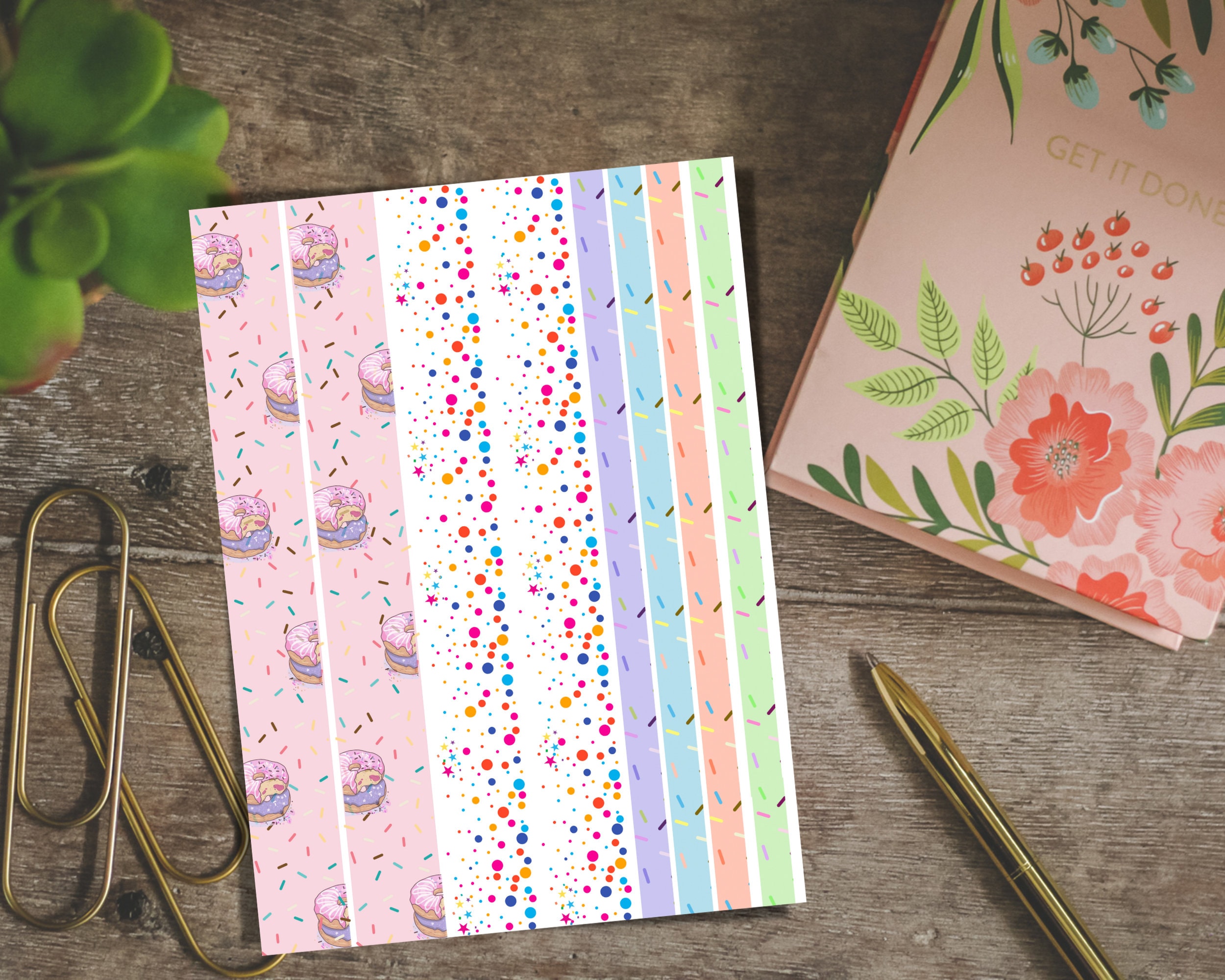 Washi Tape Planner Stickers | Kiss-cut Sticker Sheets, Mini Planner ...