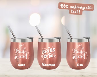 Bicchiere di vino personalizzato, regalo da damigella d'onore regalo festa di nozze, regalo festa della mamma, coppa di vino senza stelo, addio al nubilato favore, regalo vino