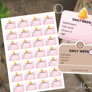 Daily Meds Planner Sticker | Rx tracker, kiss-cut sticker sheets, full sticker sheet  | CRAFTY MANDY
