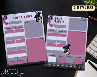 Mystieke schedels en distels dagelijkse planner-tear Away notitieblok - schedels planner - memoblok - dagelijkse planner - persoonlijke planner | CRAFTY MANDY