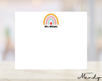 TEACHER Personalized Stationery Set | Teacher Name Note Cards | Personalized Stationery | Personalized Stationery | Crafty Mandy