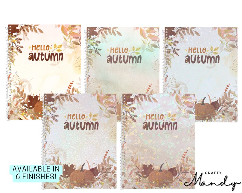 Hello Autumn Lined Notebook, Spiral Notebook, Fall Notebook, Autumnal ...