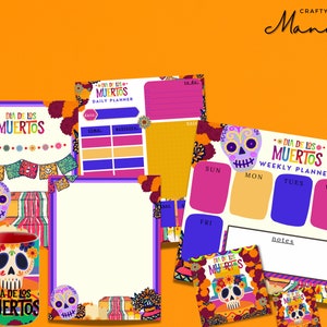 Dia de Los Muertos BUNDLE - Day of the Dead - Stationery Bundle - Notebook - Decals - Notepad - Magnet - Planner | CRAFTY MANDY