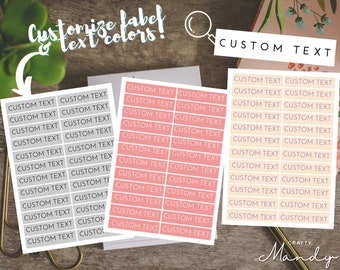Custom Label Stickers | kiss-cut sticker sheets, mini planner stickers, custom text phrases, party favor stickers | CUSTOM | Mini Scripts