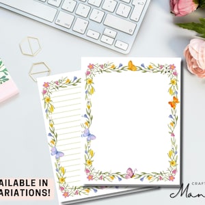 Gossamer Grove Notepad - Tear Away Notepad - Pastel Floral Stationery Set - Memo Pad - Lined Notepad - Paper Note Pad | CRAFTY MANDY