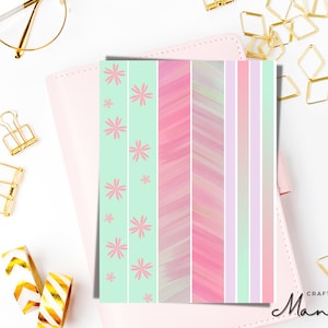 Washi Tape Planner Stickers | kiss-cut sticker sheets, mini planner stickers, crafter&#39;s stickers | Groovy Pastels  | Crafty Mandy