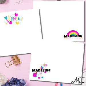 Whimsy Brights Kollektion Personalisiertes Briefpapier Set | Namenskarten | Personalisiertes Briefpapier | Personalisiertes Briefpapier | Handgemachte Mandy