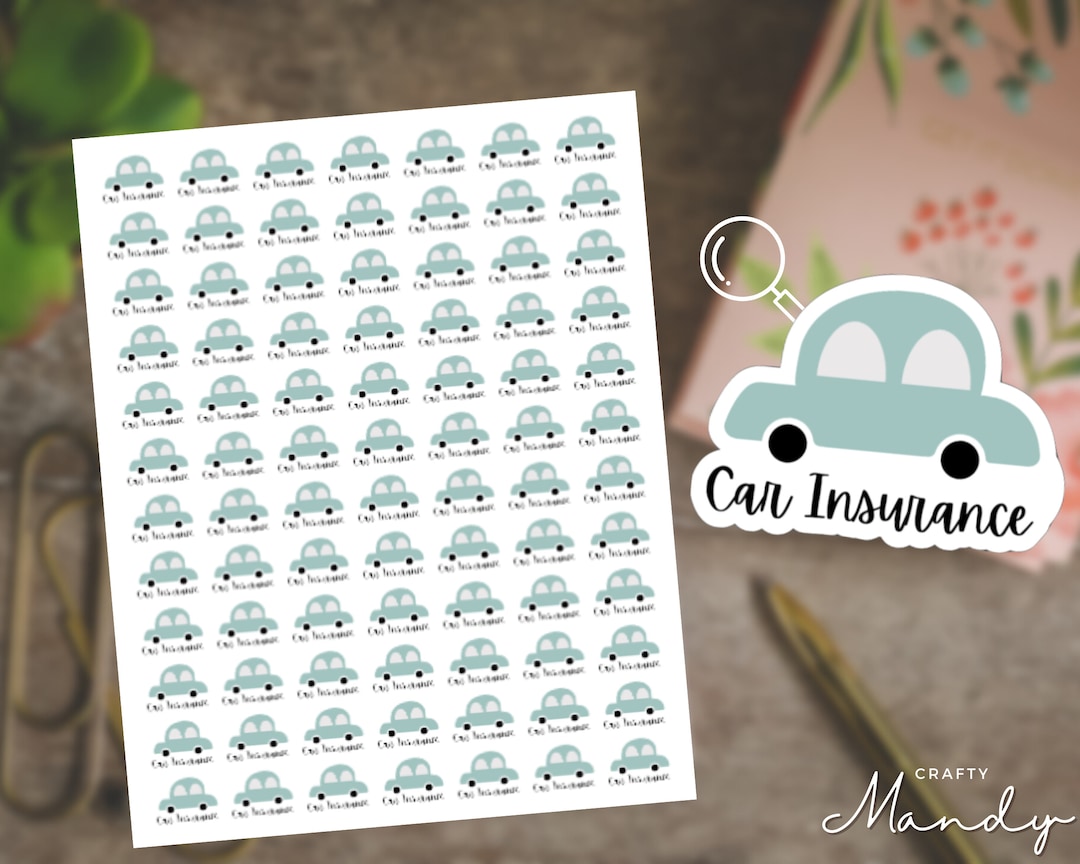 Car Insurance Mini Planner Sticker | Kiss-cut Sticker Sheets, Custom ...