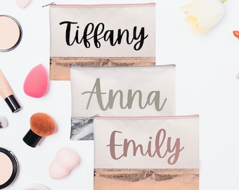 MakeUp Bag Make Up Bag Bridesmaid Make Up Bag with Name Birthday Gift Ideas for Her Bridesmaid Gifts Makeup Bag for her | Best Friend Gifts