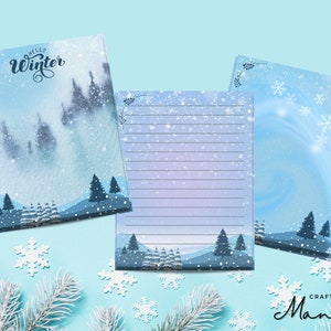Hello Winter Notepad - Tear Away Notepad - Winter Notepad - Winter - Memo Pad - Lined Notepad - Notebook Paper Lined Note Pad | CRAFTY MANDY