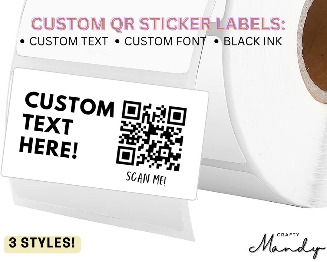 QR Code Sticker Label, QR Code, Custom Stickers, Bulk Stickers