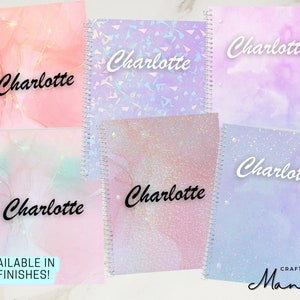 Personalized Lined Notebook, Spiral Notebook, Watercolor Marble, Marble Print, | 70 Sheets | Custom Notebook, Back to School | CRAFTY MANDY