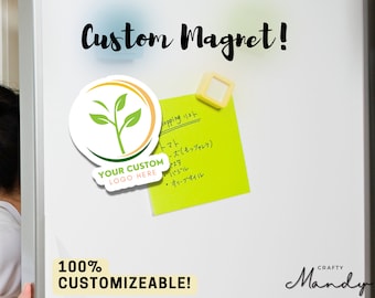 Custom Branded Magnet | Fridge Magnet | Logo Magnet | Small Business | Custom Photo Magnet | Custom Text Magnet | Custom | CRAFTY MANDY