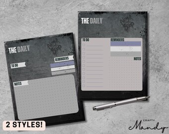 Middernacht Grunge THE DAILY - Tear Away Kladblok - Grunge Kladblok - Memoblok - Planner - Grunge-thema | Donkere esthetiek | Crafty Mandy