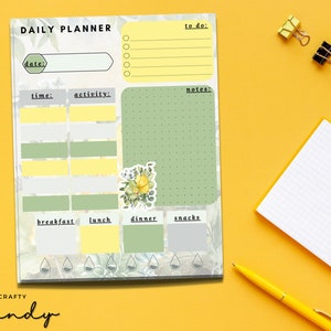 BOTANICAL Garden Daily Planner- Tear Away Notepad - Garden Notepad - Memo Pad - Daily Planner - Floral - Garden Themed | CRAFTY MANDY