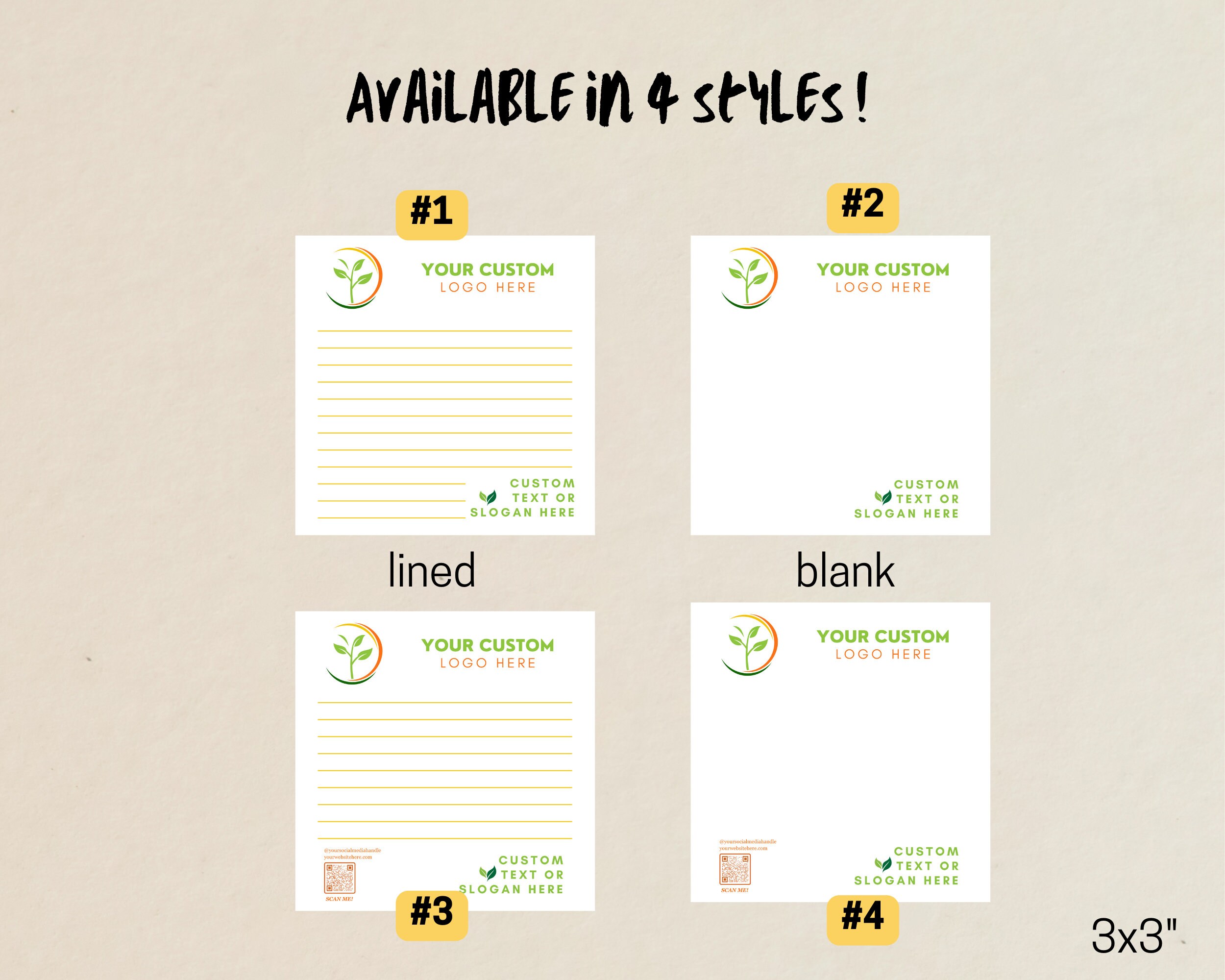 Custom Branded Logo Sticky Notes | Sticky Notes | Post-it® Notes ...