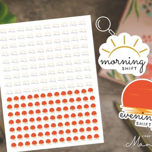 Puede incluir: Una hoja de pegatinas con una variedad de diseños de sol y puesta de sol. Las pegatinas son perfectas para planificadores, diarios y otros proyectos de manualidades. La hoja incluye 72 pegatinas, con 36 pegatinas de sol y 36 pegatinas de puesta de sol. Las pegatinas de sol son amarillas y las pegatinas de puesta de sol son naranjas.