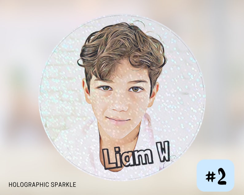 Photo Face and Name Stickers Custom Cartoon Stickers Etsy