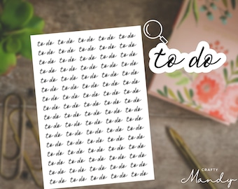 To Do Stickers | kiss-cut sticker sheets, mini planner stickers, custom text phrases, script stickers | Mini Scripts | CRAFTY MANDY