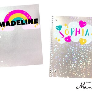 Personalisiertes Gefüttert Notizbuch, Spiral Notizbuch | 70 Blatt | Personalisiertes Notizbuch, Back to School, | CRAFTY MANDY Whimsy Brights Kollektion